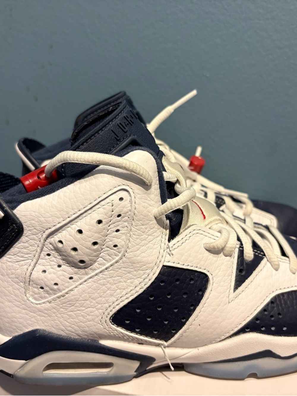Air-inspired Kids White & Navy Basketball Sneakers